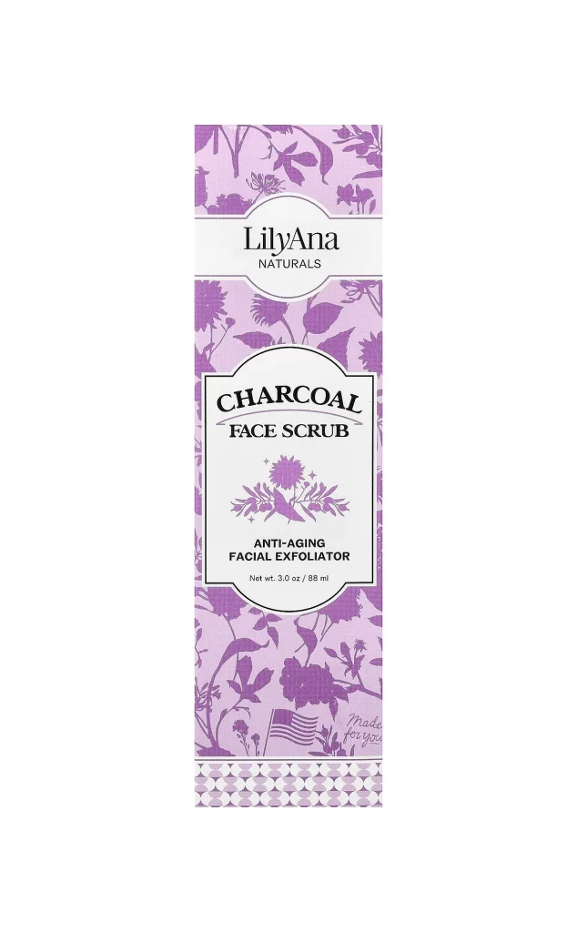 Lilyana Naturals Charcoal Face Scrub 3 oz 88 ml Packaging