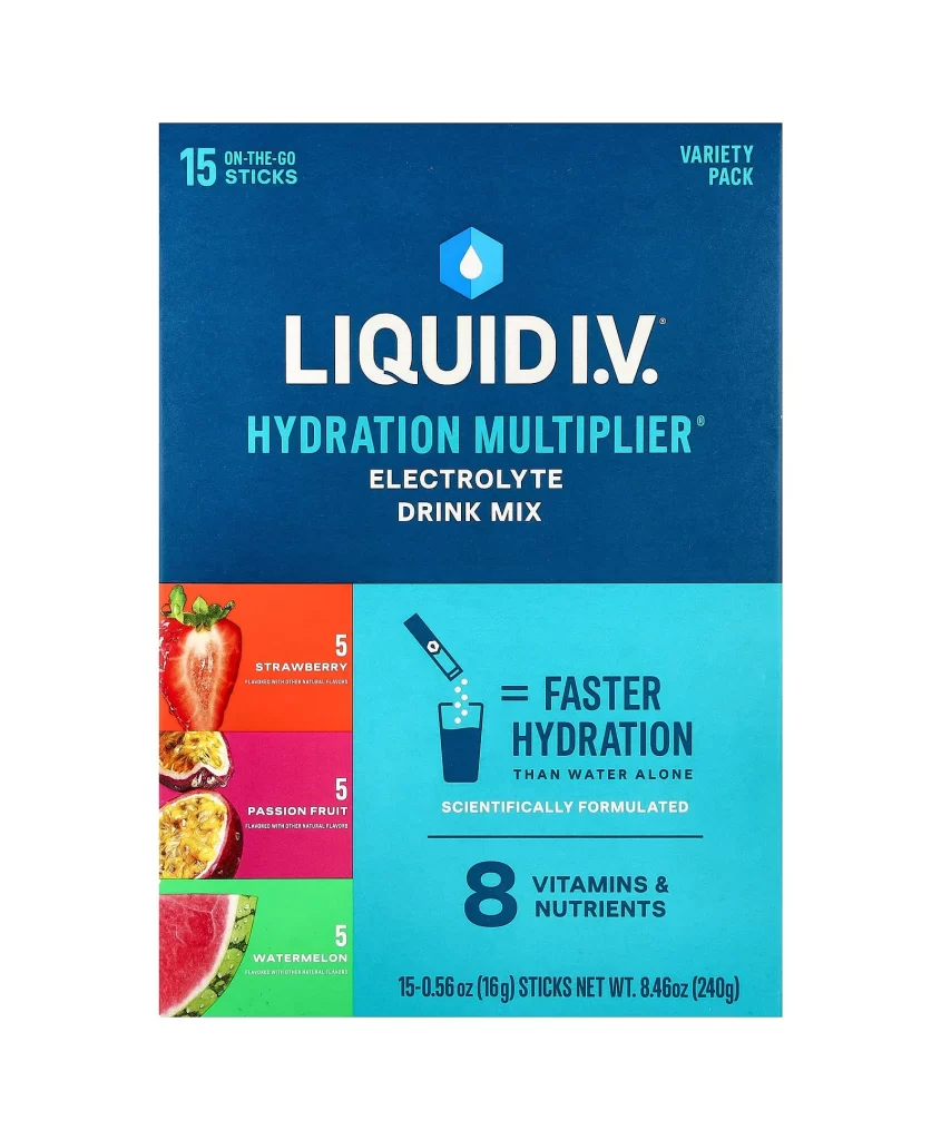 Liquid I.V. Hydration Multiplier Electrolyte Drink Mix Variety Pack 15 Sticks 0.