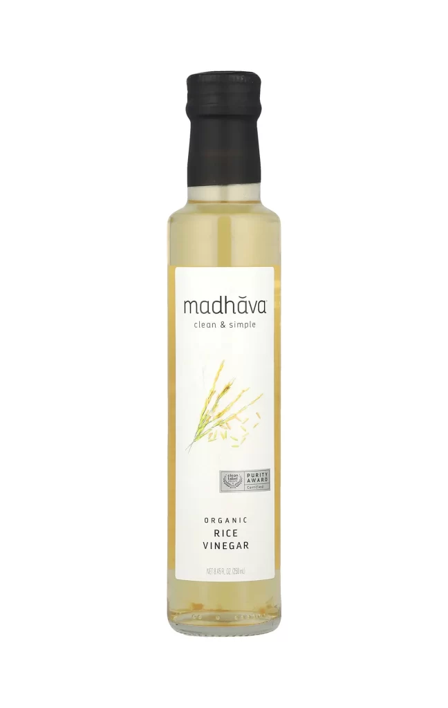 Madhava Organic Rice Vinegar 8.45 fl oz 250 ml Packaging