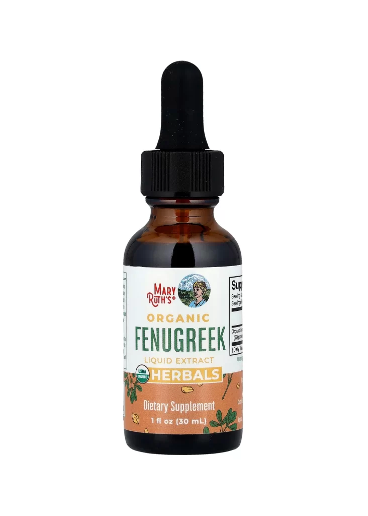 MaryRuths Organic Fenugreek Liquid Extract 1 fl oz 30 ml Packaging
