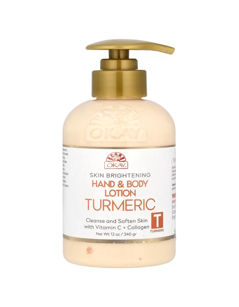 Okay Pure Naturals Skin Brightening Hand  Body Lotion Turmeric 12 oz 340 g Packaging