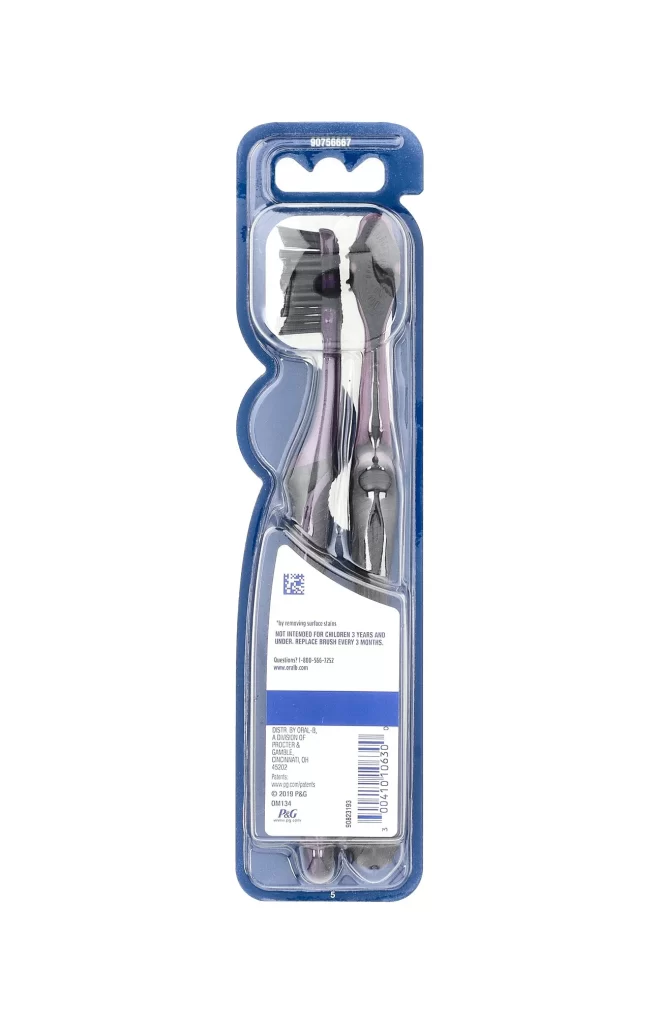 Oral-B Charcoal Toothbrush Medium 3 Years 2 Toothbrushes Packaging