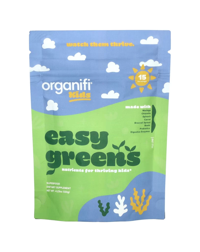 Organifi Kids Easy Greens 4.23 oz 120 g Packaging
