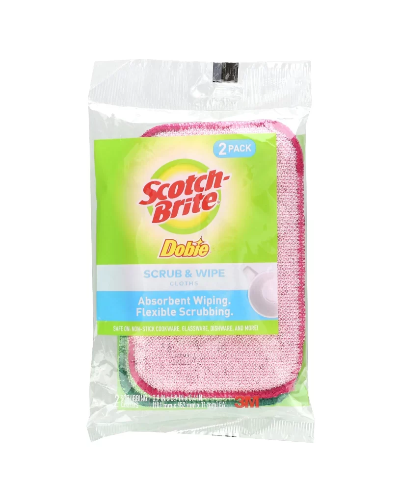 Scotch-Brite Dobie Scrub  Wipe Cloths 2 Cloths Packaging