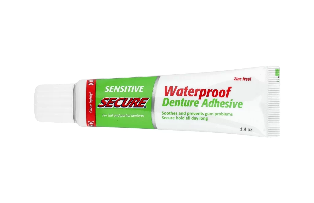 Secure Denture Waterproof Denture Adhesive Sensitive 1.4 oz Packaging