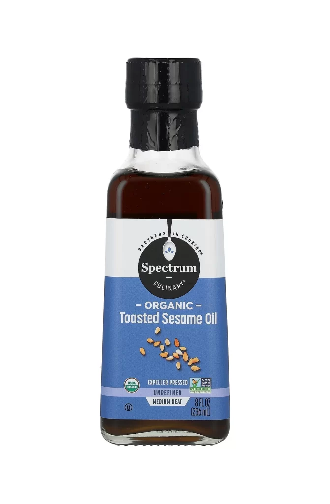 Spectrum Culinary Organic Toasted Sesame Oil Unrefined 8 fl oz 236 ml Packaging