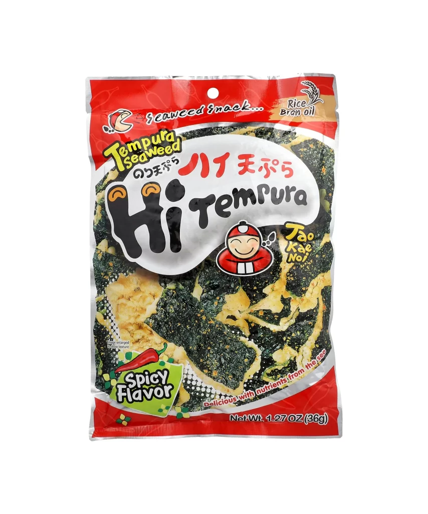 Tao Kae Noi HiTempura Seaweed Snack Spicy 1.27 oz 36 g Packaging