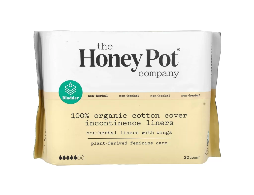 The Honey Pot Company Non-Herbal Cotton Liners With Wings Organic Incontinence L Packaging