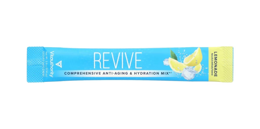 Vitauthority Revive Comprehensive Anti-Aging Hydration Mix Lemonade 30 Sticks 0. Packaging