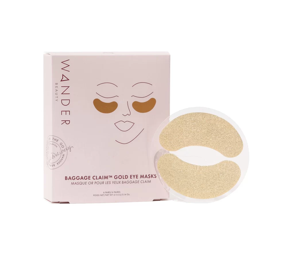 Wander Beauty Baggage Claim Gold Eye Masks Set Front View