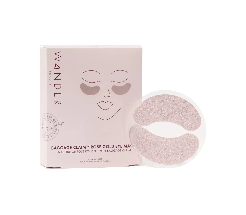 Wander Beauty Baggage Claim Rose Gold Eye Masks Front View