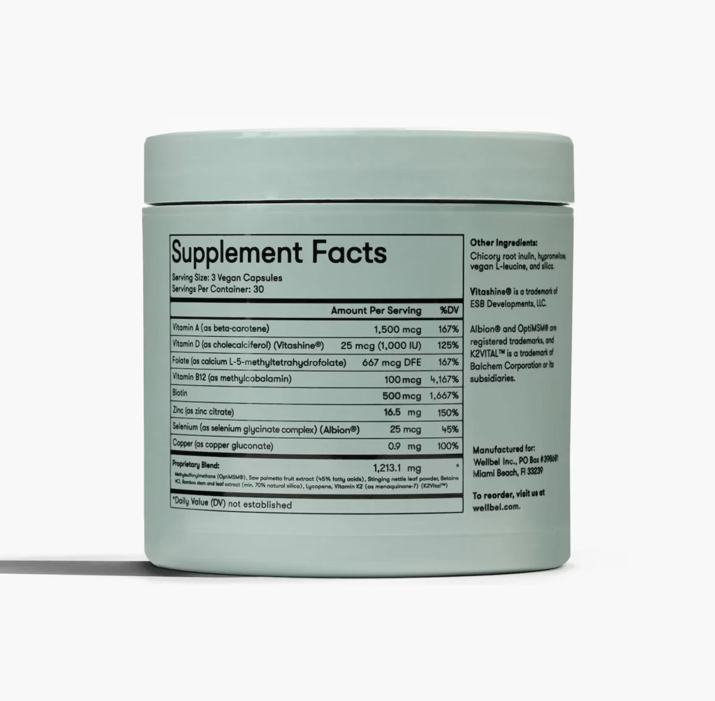Wellbel Women Supplement Composition