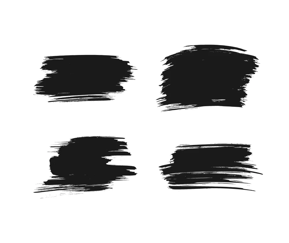 Angular Blocky Ink Brush Stroke Set