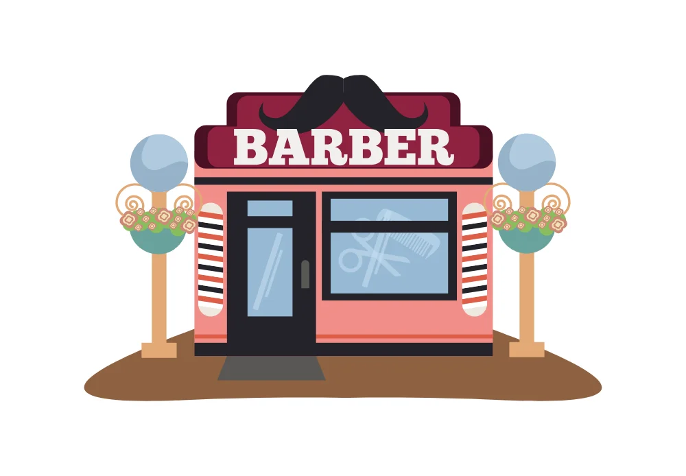Barber Shop Storefront Illustration