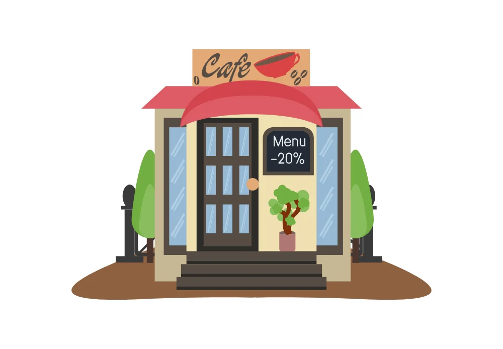 Cafe Storefront Illustration