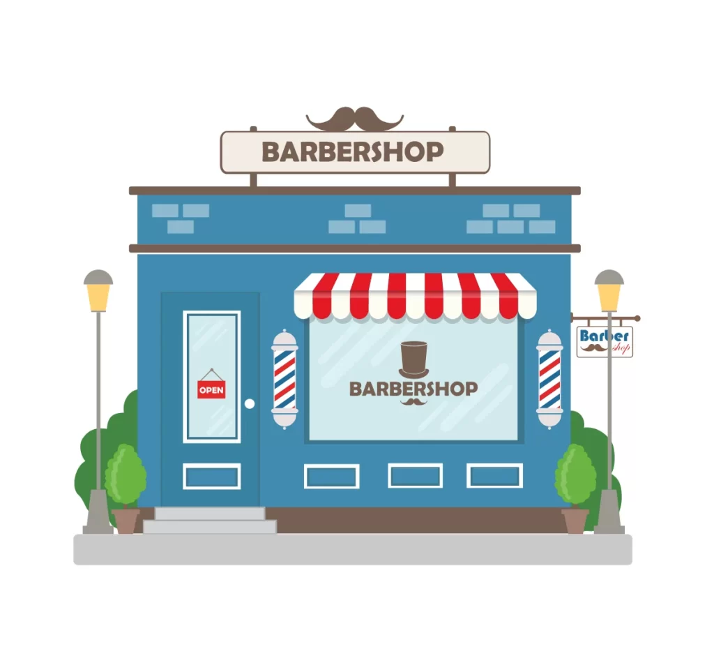 Classic Barbershop Storefront Illustration