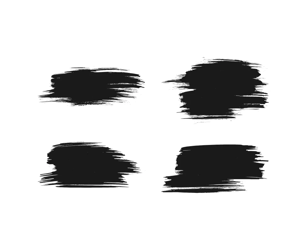 Fragmented Compact Ink Brush Stroke Set