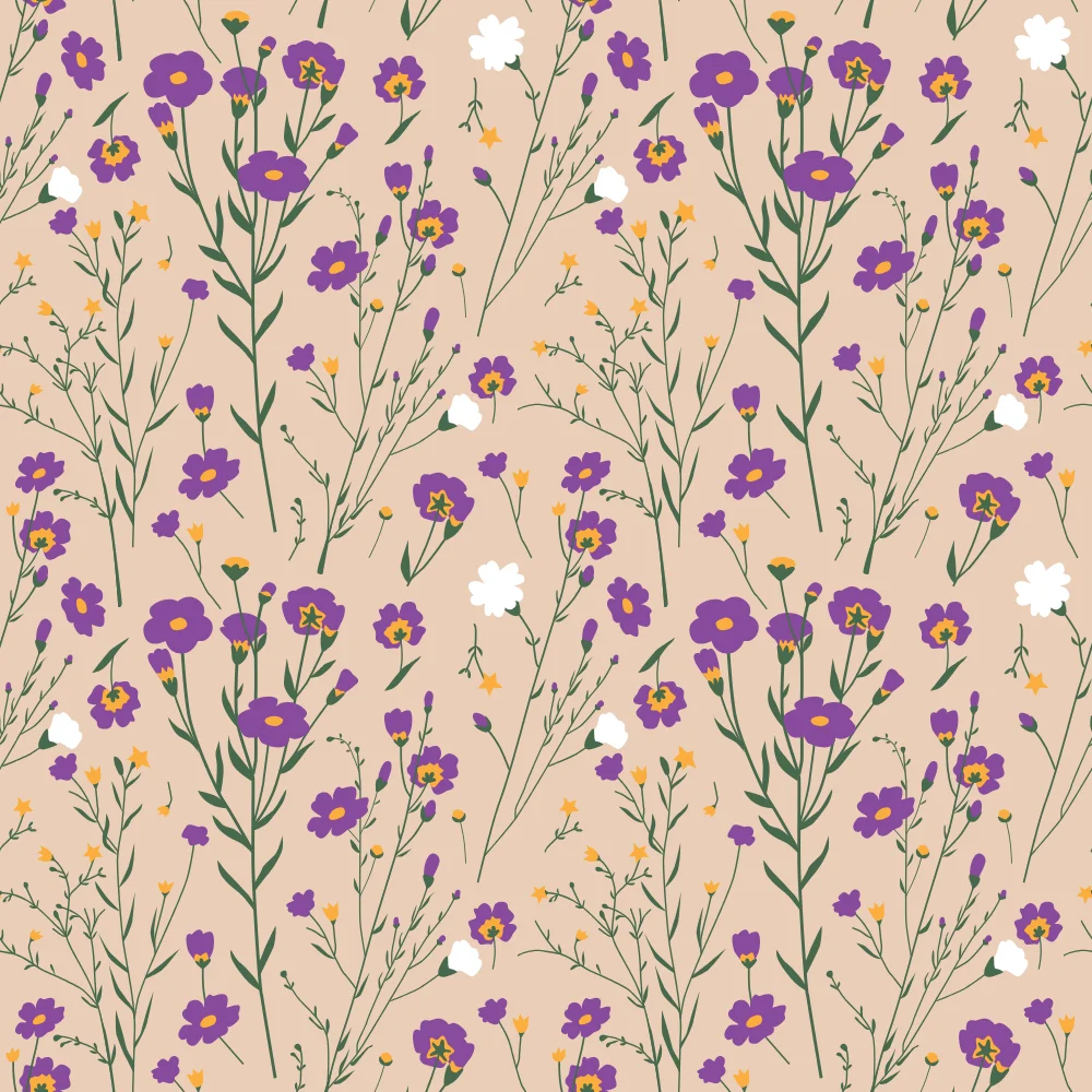 Lavender Wildflower Meadow Pattern