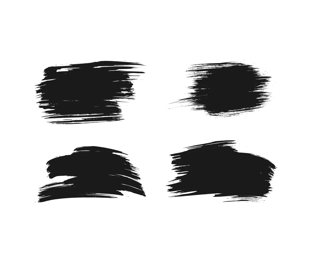 Layered Horizontal Ink Brush Stroke Set