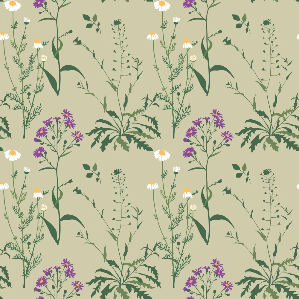 Muted Purple Wildflower Pattern
