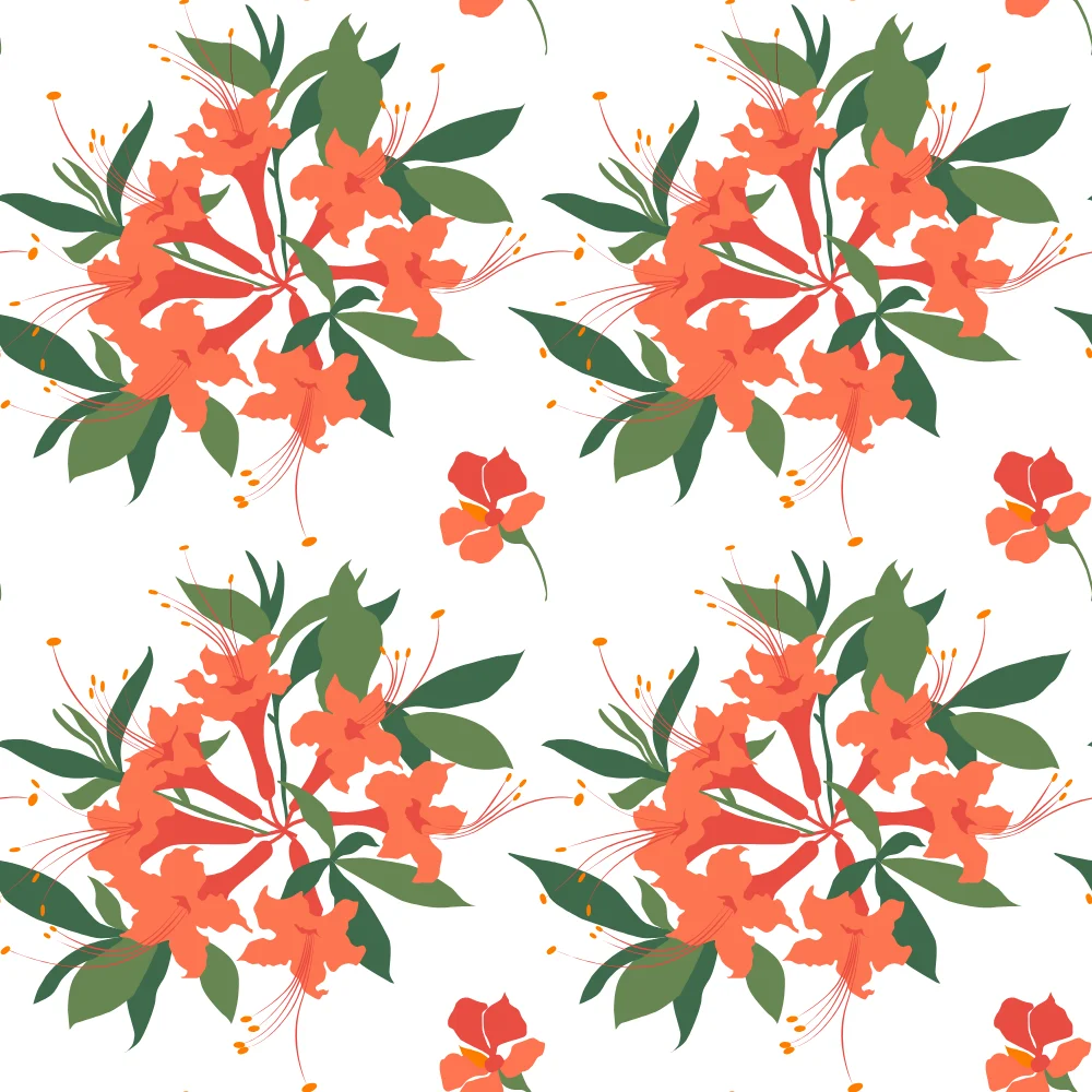 Orange Bloom Botanical Pattern