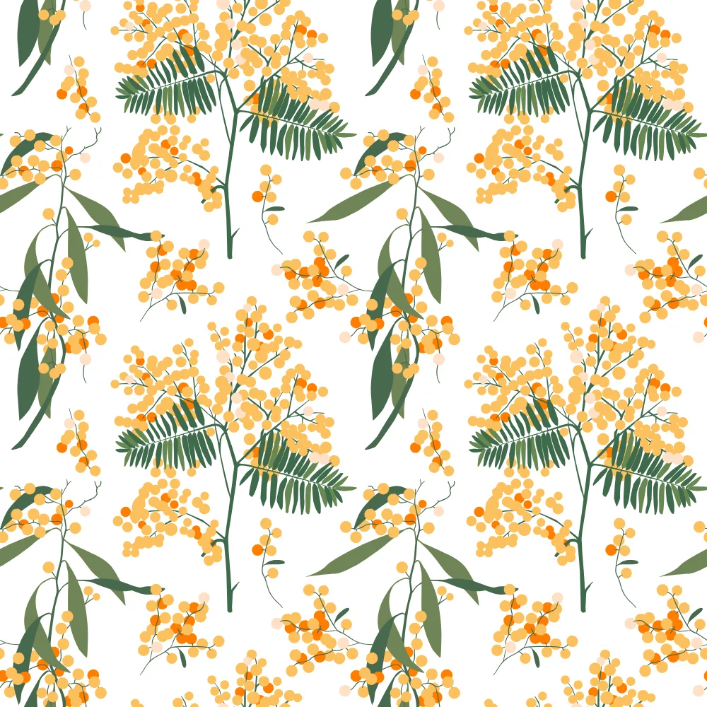 Orange Blossom Botanical Pattern