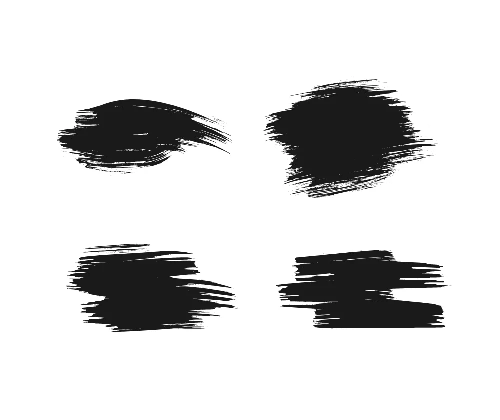 Organic Curved Ink Brush Stroke Set