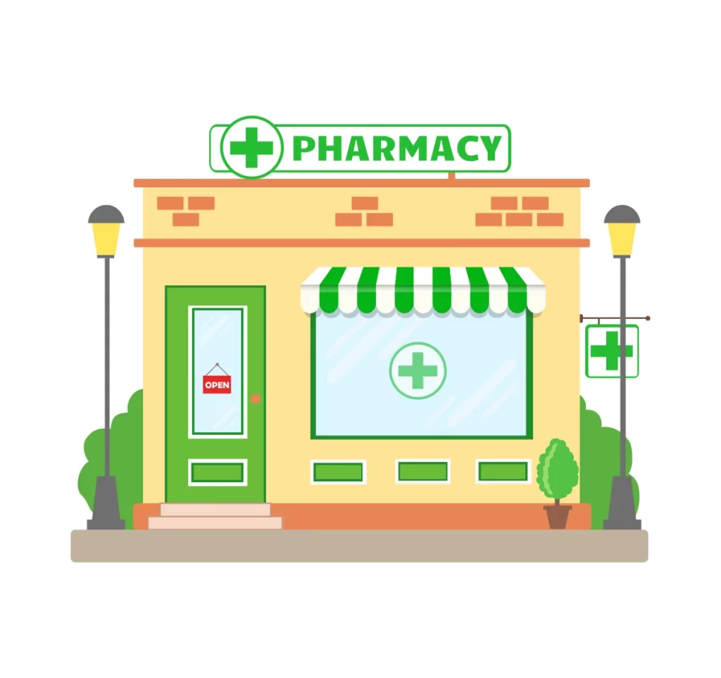 Pharmacy Storefront Illustration