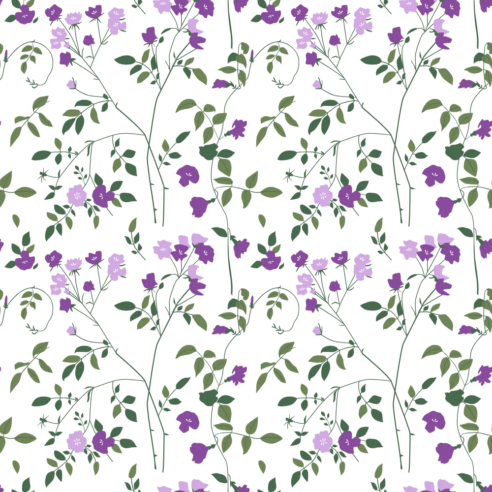 Purple Vine Floral Pattern