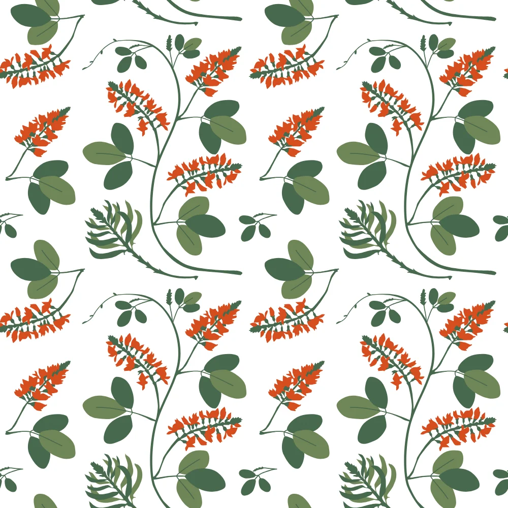 Red Flower Botanical Pattern