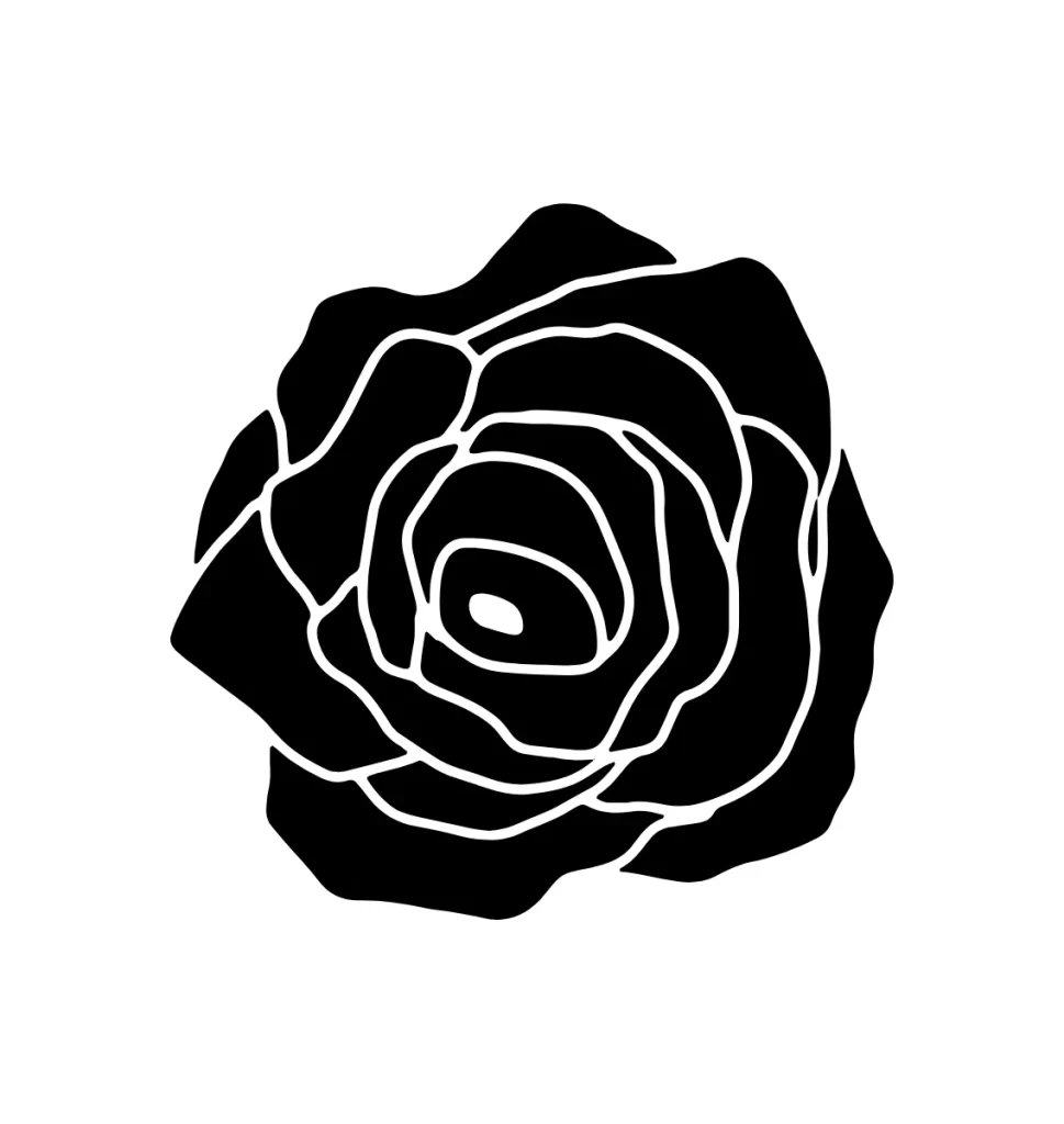 Stylized Rose Floral Tattoo Design