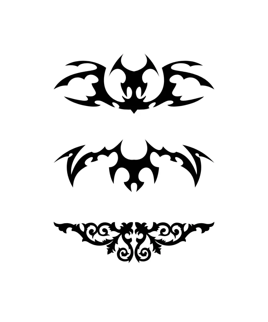 Tribal Bat Motif Tattoo Design