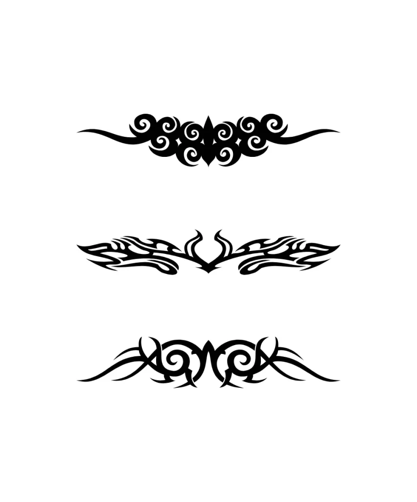 Triple Tribal Pattern Tattoo Design