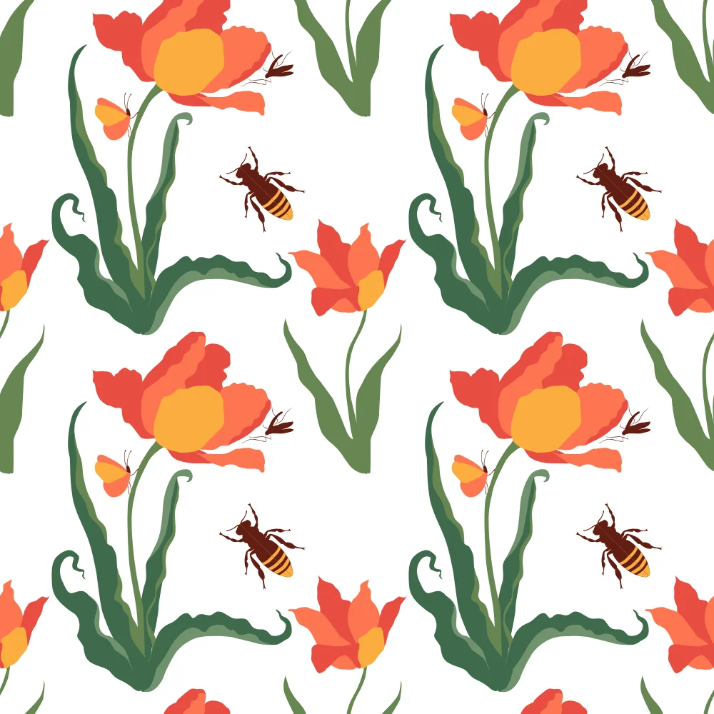 Vibrant Tulip Garden Pattern
