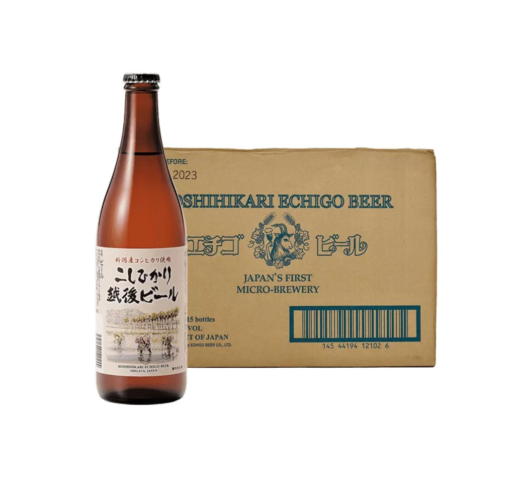 Echigo Beer Koshihikari Rice Lager 500ml Packaging