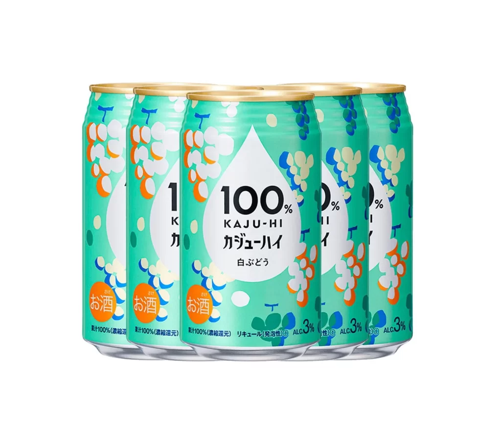 cans KAJU-HI 100 White Grape CHU-HI 340ml Packaging