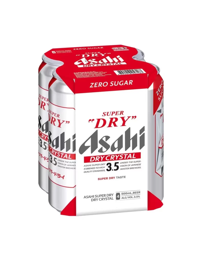 Asahi Super Dry Dry Crystal 3.5 Beer Four Pack Cans Packaging