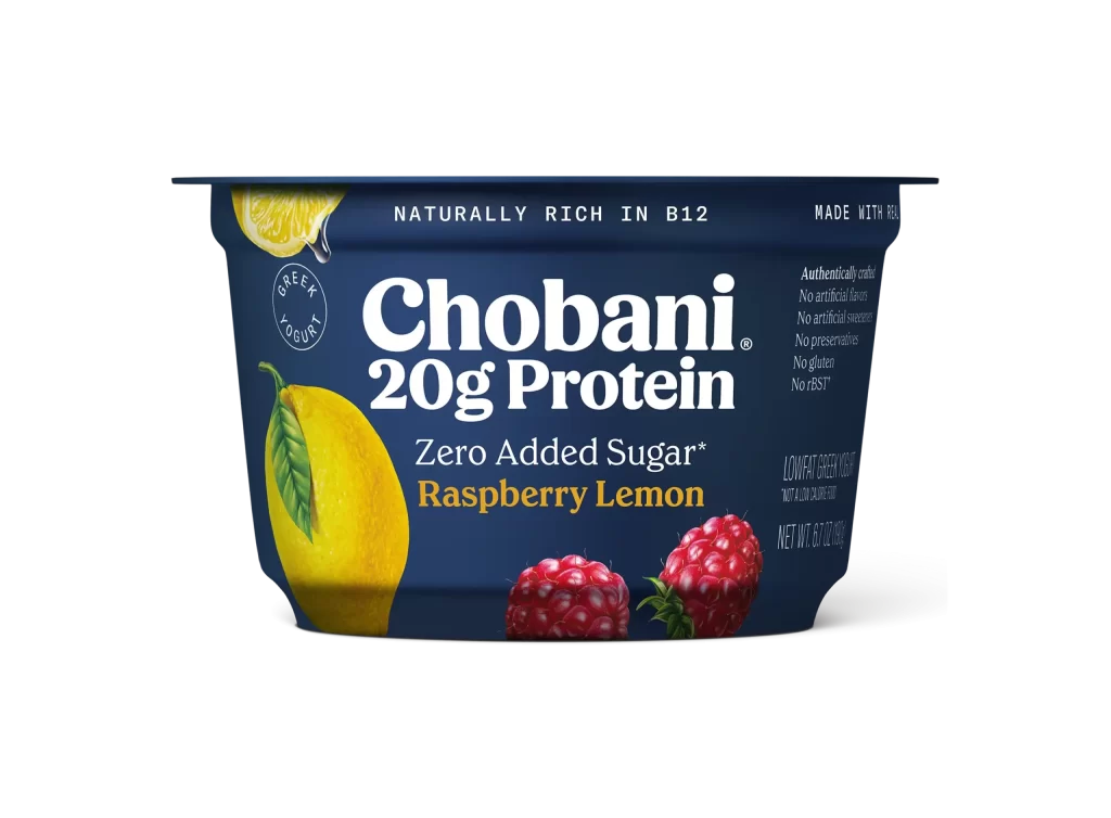 Chobani 20G Protein Drink Raspberry Lemon Packaging