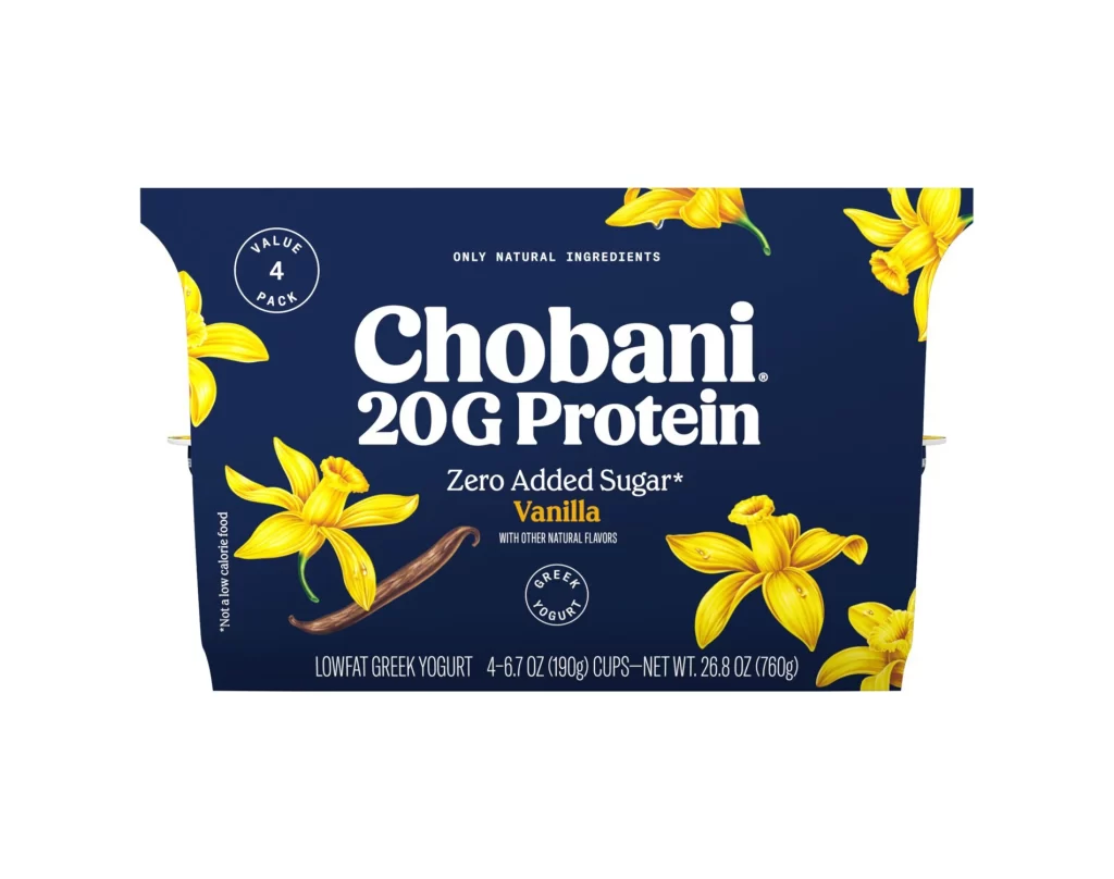 Chobani 20G Protein Drink Vanilla 4 Pack Packaging