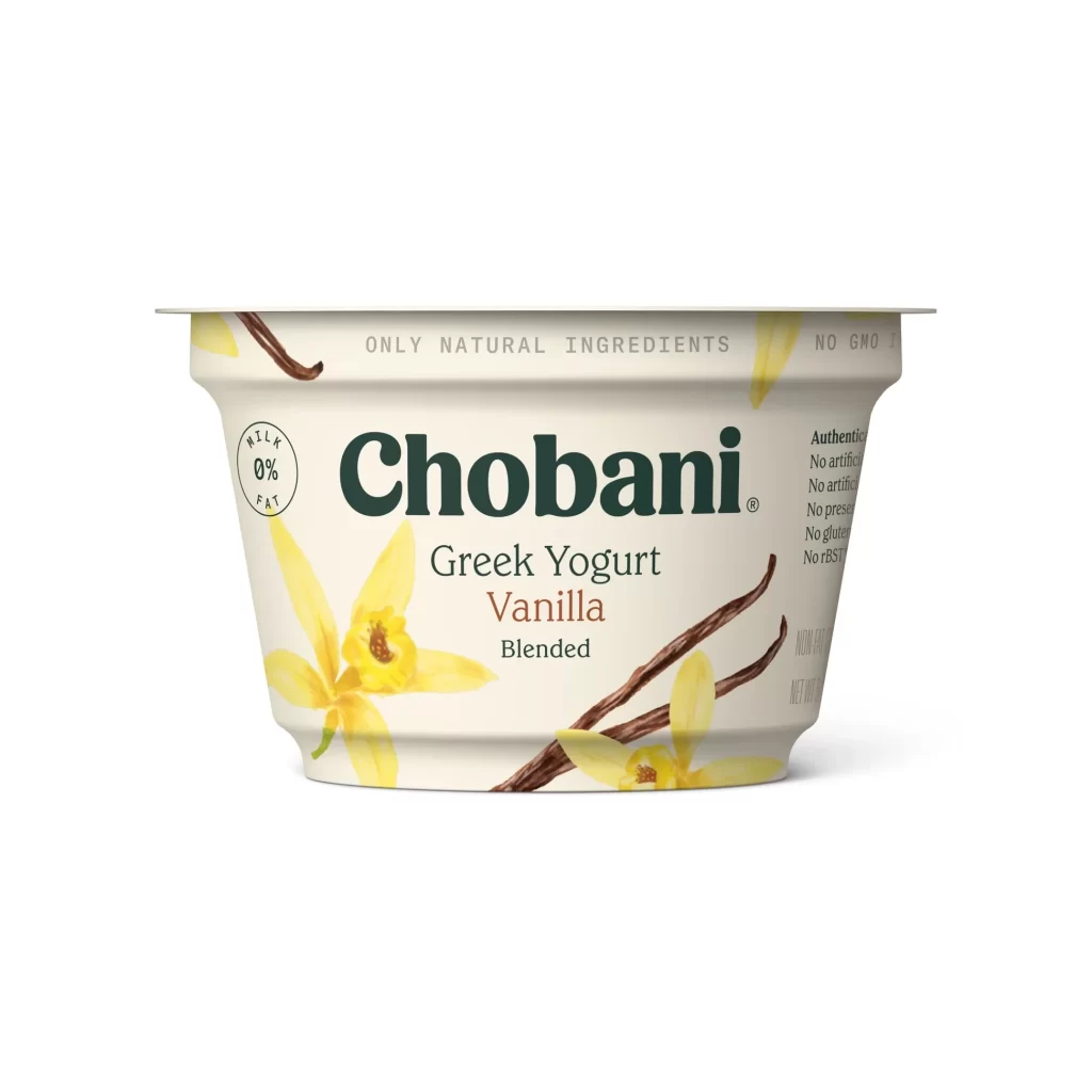 Chobani Blended Yogurt Vanilla Packaging