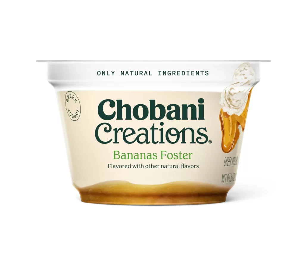Chobani Creations Bananas Foster Packaging