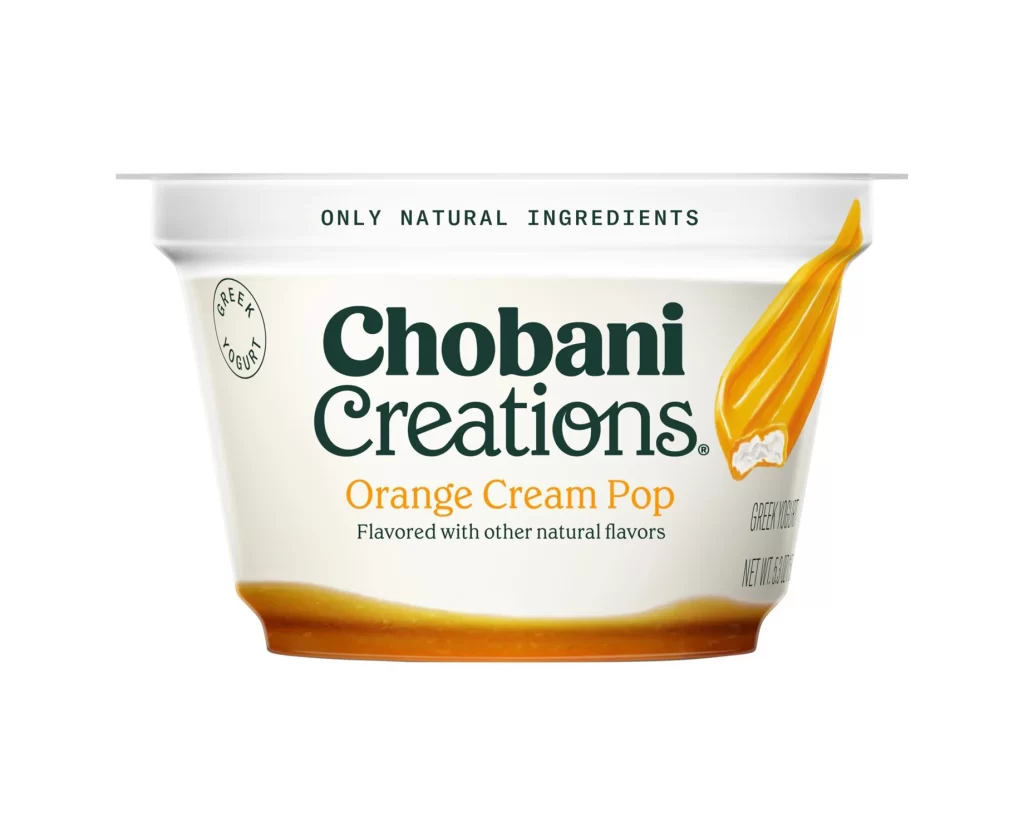Chobani Creations Orange Cream Pop Packaging