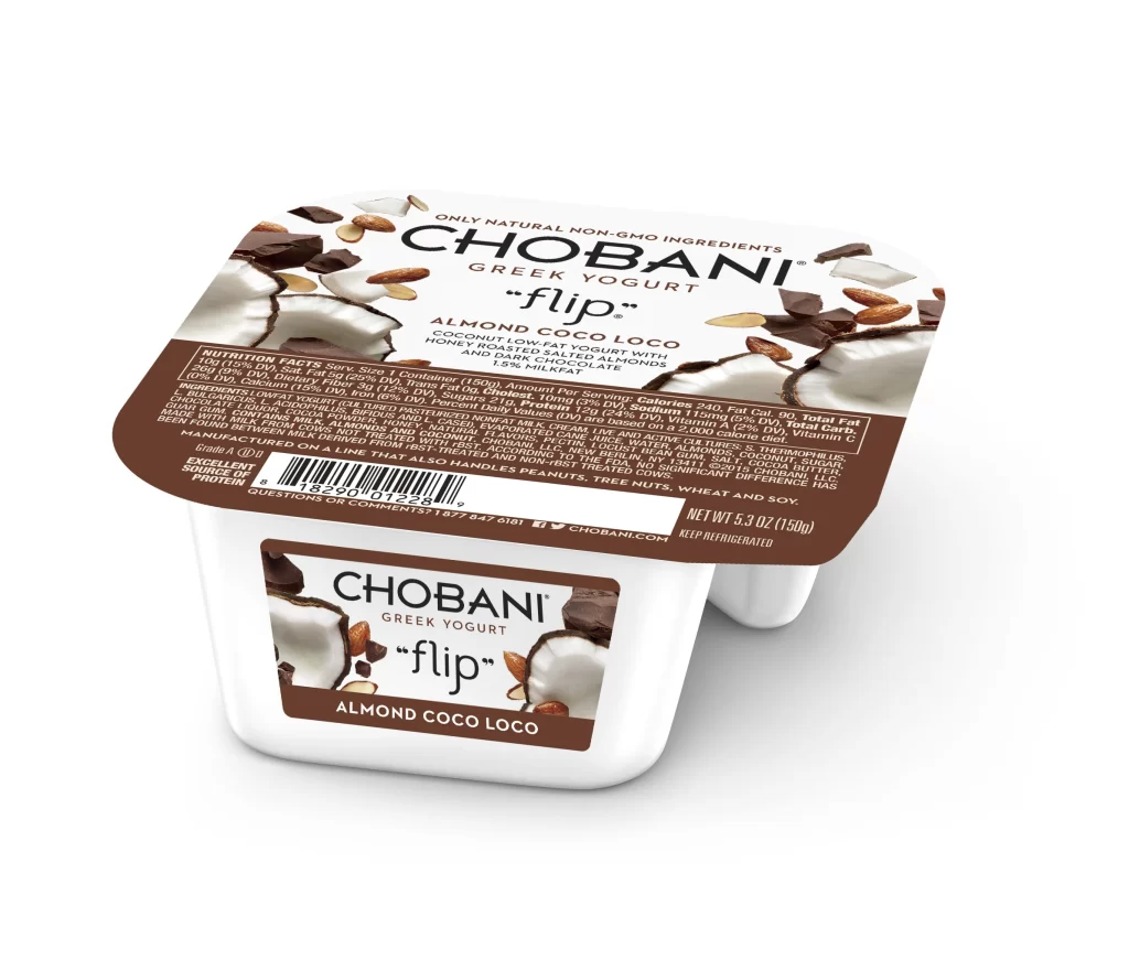 Chobani Flip Almond Coco Loco 2 Pack Packaging
