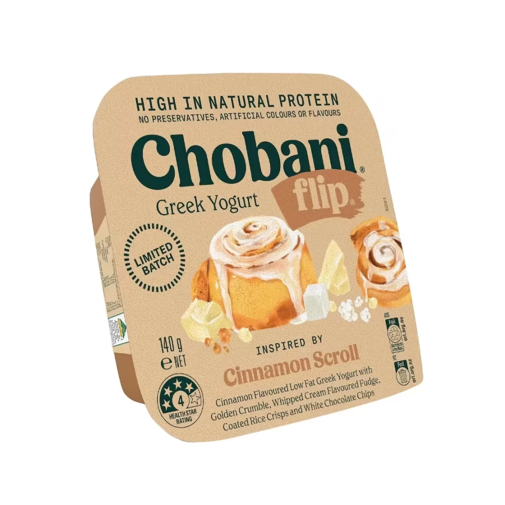 Chobani Flip Cinnamon Scroll Packaging