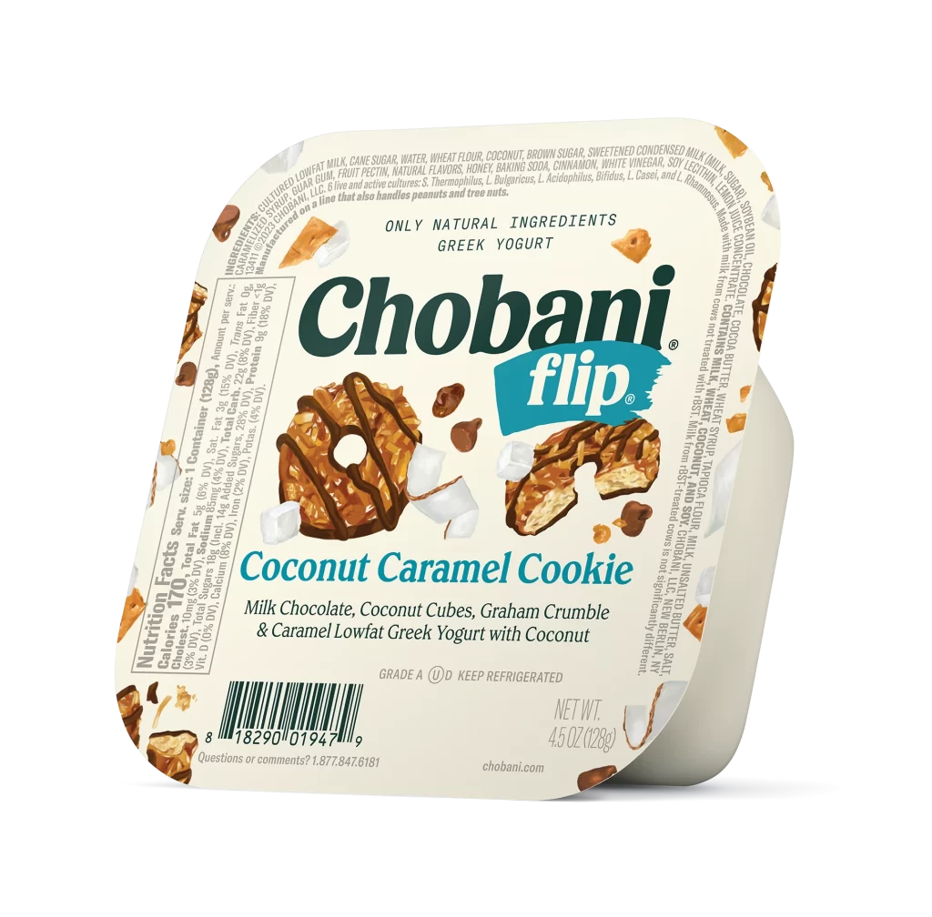 Chobani Flip Coconut Caramel Cookie Packaging
