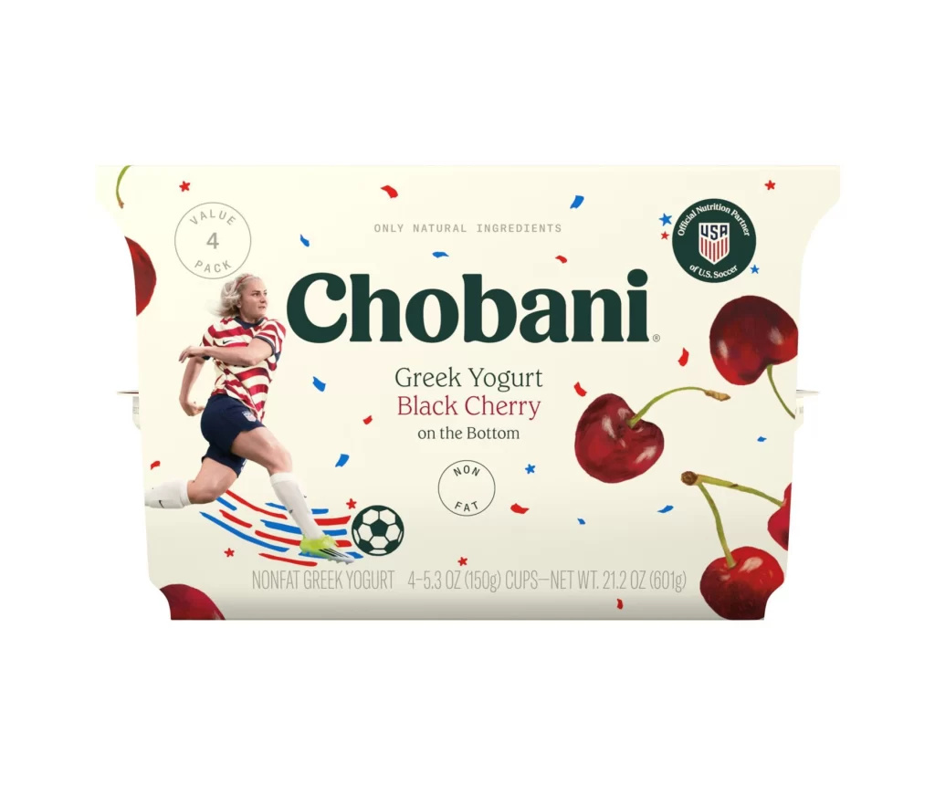 Chobani Greek Yogurt Black Cherry 4 Pack Packaging