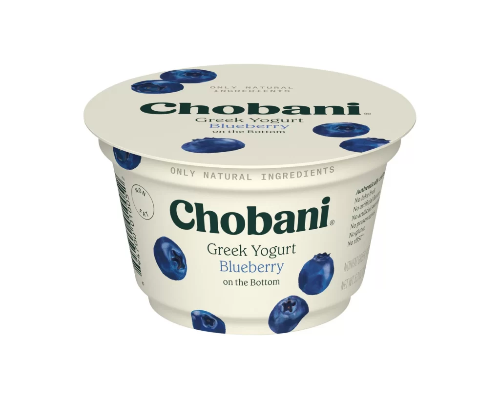 Chobani Greek Yogurt Blueberry Packaging