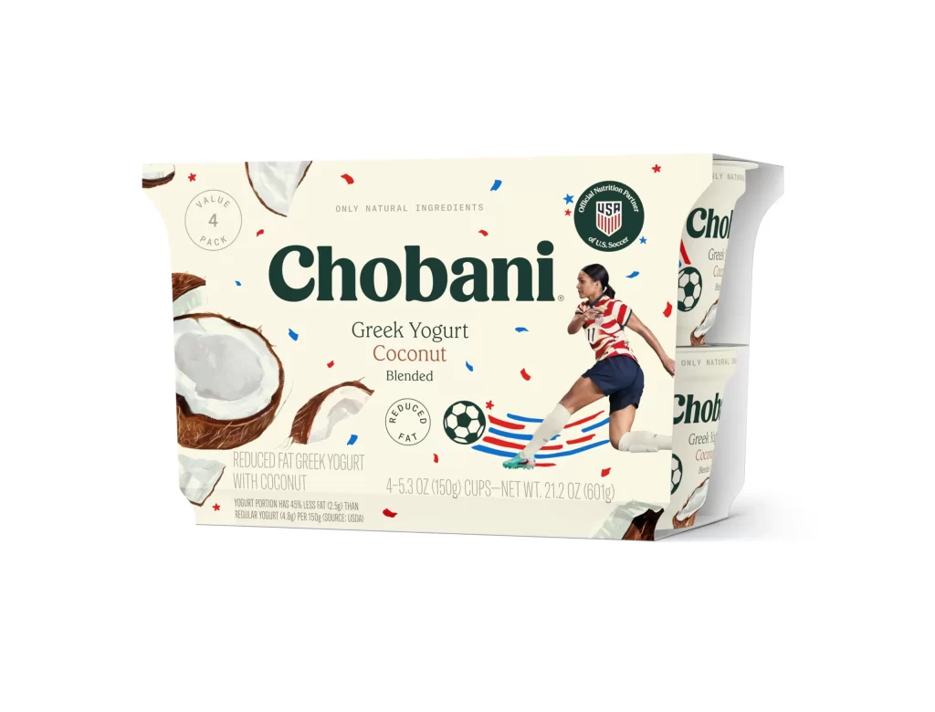 Chobani Greek Yogurt Coconut 4 Pack Packaging