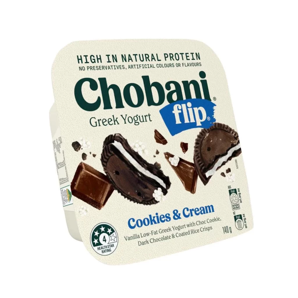 Chobani Greek Yogurt Cookies And Cream Packaging