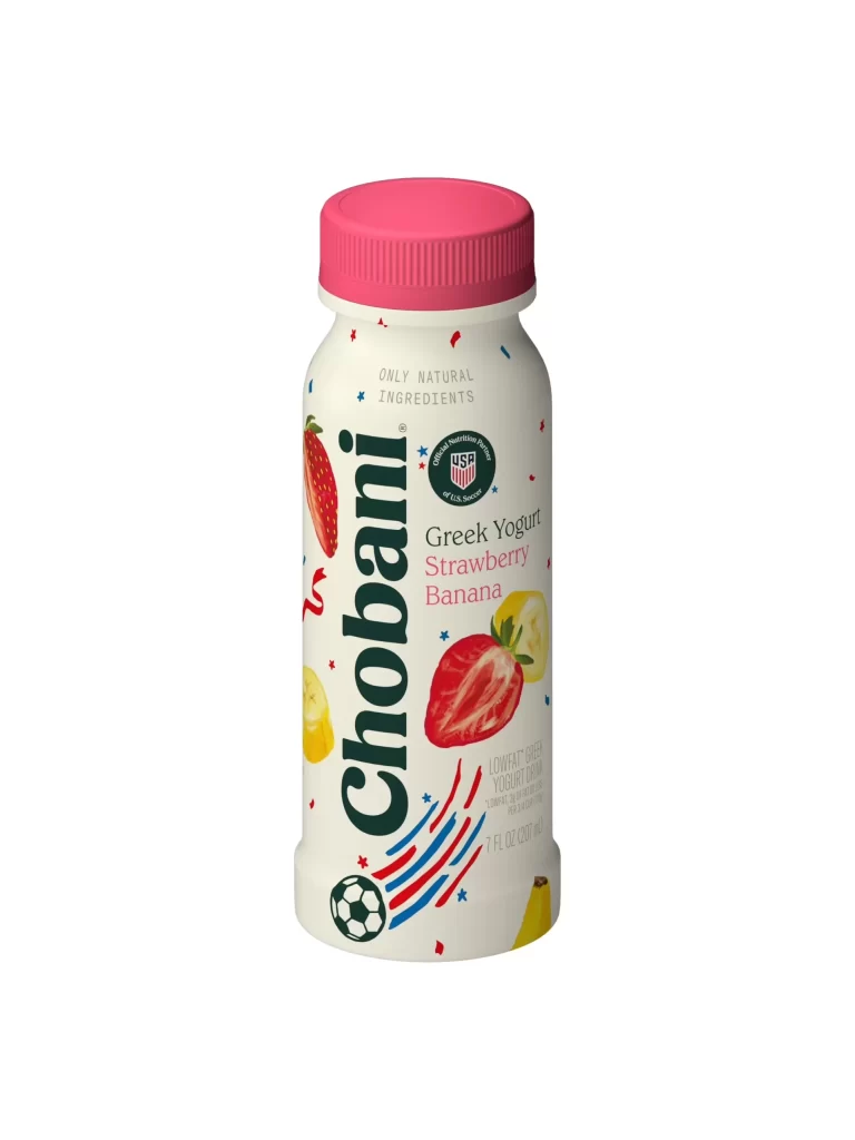 Chobani Greek Yogurt Drink Strawberry Banana Team USA Edition Packaging